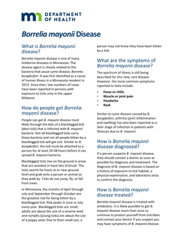 Borrelia Mayonii Fact Sheet