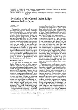 Evolution of the Central Indian Ridge, Western Indian Ocean