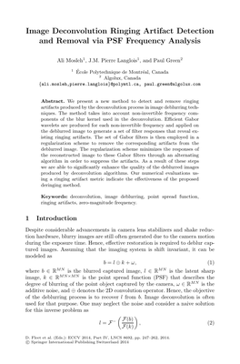 Image Deconvolution Ringing Artifact Detection and Removal Via PSF Frequency Analysis