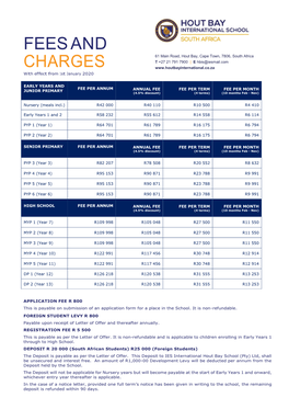 Fees and Charges