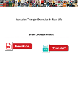 Isosceles Triangle Examples in Real Life