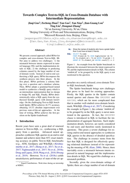 Towards Complex Text-To-SQL in Cross-Domain Database with Intermediate Representation