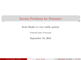 Inverse Problems for Dummies