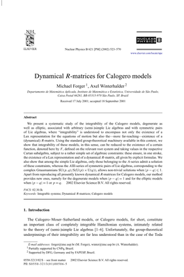 Dynamical R-Matrices for Calogero Models