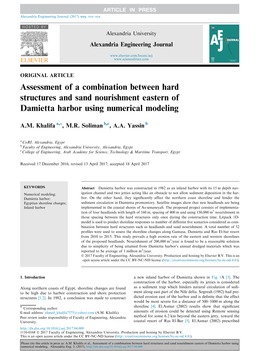 Assessment of a Combination Between Hard Structures and Sand Nourishment Eastern of Damietta Harbor Using Numerical Modeling