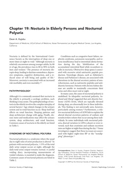 Chapter 19: Nocturia in Elderly Persons and Nocturnal Polyuria
