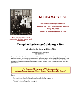 Nechama's List