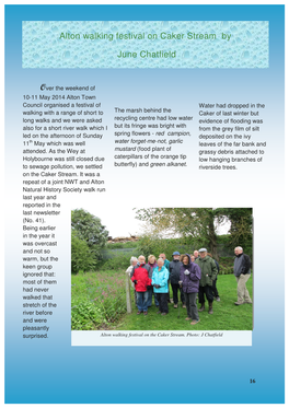 Alton Walking Festival on Caker Stream by June Chatfield