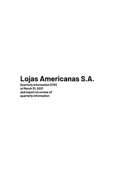 Lojas Americanas S.A. Quarterly Information (ITR) at March 31, 2021 and Report on Review of Quarterly Information