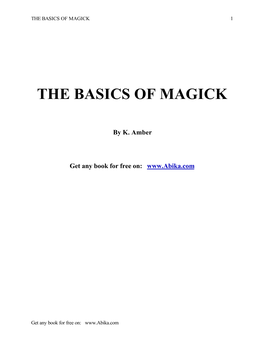 The Basics of Magick 1