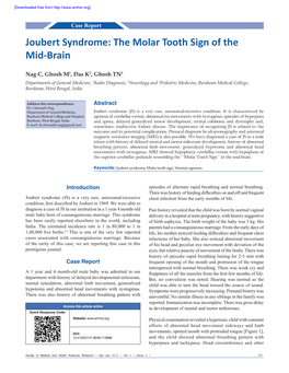 Joubert Syndrome: the Molar Tooth Sign of the Mid‑Brain
