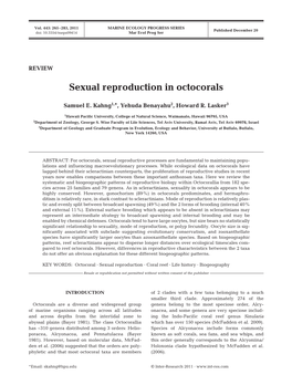 Sexual Reproduction in Octocorals