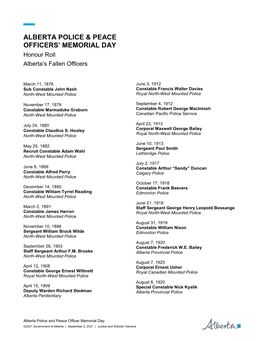 Alberta Police & Peace Officers' Memorial