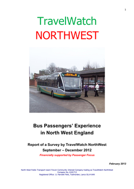 Bus Passengers' Experience in North West