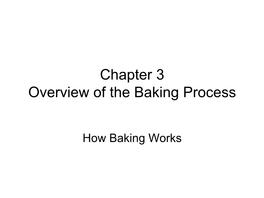 Introduction to Baking