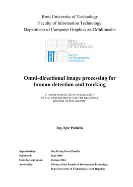 Omni-Directional Image Processing for Human Detection and Tracking