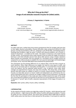 Why Don't They Go by Trike? Image of and Attitudes Towards Tricycles for (Older) Adults