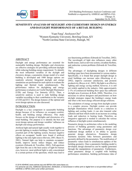 Sensitivity Analysis of Skylight and Clerestory Design on Energy and Daylight Performance of a Retail Building