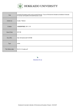 Scientific Publications and World University Rankings