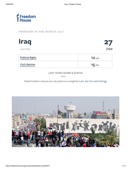 Iraq | Freedom House