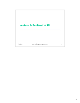 Lecture 9: Declarative UI