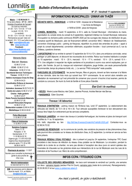 Bulletin D'informations Municipales