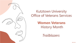 Women Veterans Trailblazer Presentation