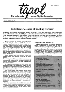 SBSI Leader Accused of 'Inciting Workers'