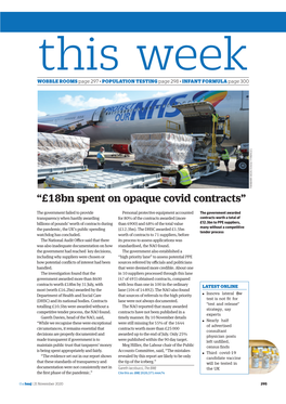 “£18Bn Spent on Opaque Covid Contracts”