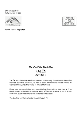 The Foothills Trail Club TALES July 2011