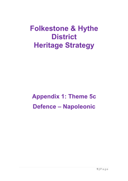 Theme 5C Defence – Napoleonic