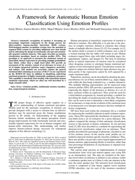 A Framework for Automatic Human Emotion Classification Using