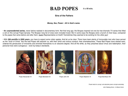 BAD POPES 4 X 48 Min