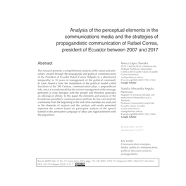 Analysis of the Perceptual Elements in the Communications Media and The