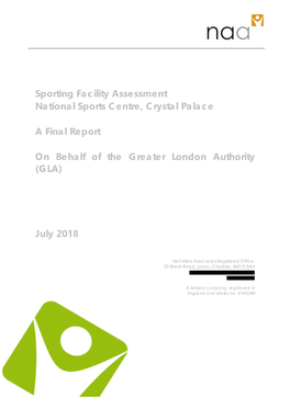 Sporting Facility Assessment National Sports Centre, Crystal Palace