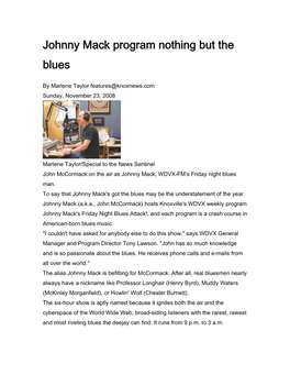 Knoxville News Sentinel 2008 Johnny Mack – Nothing but the Blues