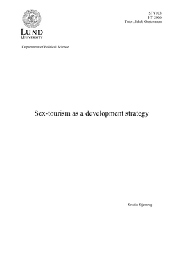 Sex-Tourism As a Development Strategy