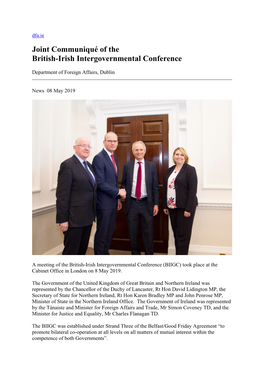 Joint Communiqué of the British-Irish Intergovernmental Conference