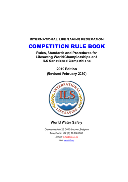 Rules, Standards and Procedures for Lifesaving World Championships and ILS-Sanctioned Competitions 2019 Edition