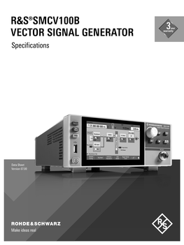 © Rohde & Schwarz R&S®SMCV100B Vector Signal Generator