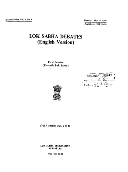 LOK SABHA DEBATES (English Version)