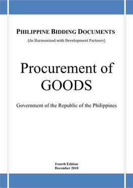 PHILIPPINE BIDDING DOCUMENTS (As Harmonized with Development Partners)