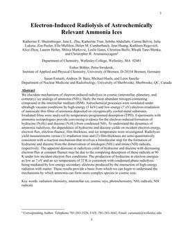 Electron-Induced Radiolysis of Astrochemically Relevant Ammonia Ices