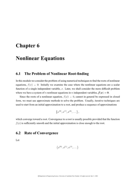 Chapter 6 Nonlinear Equations