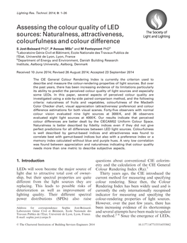 Assessing the Colour Quality of LED Sources