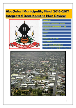 Abaqulusi Municipality Final 2016-2017 Integrated Development