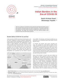 Indian Borders in the Era of COVID-19”