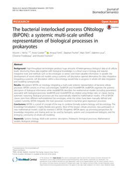A Systemic Multi-Scale Unified Representation of Biological Processes in Prokaryotes Vincent J