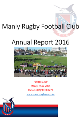 Manly Rugby Football Club Annual Report 2016