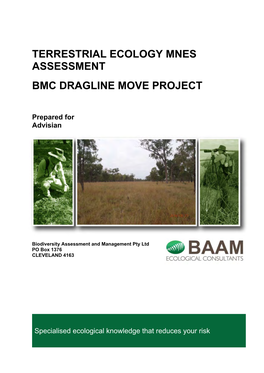 Terrestrial Ecology Mnes Assessment Bmc Dragline Move Project